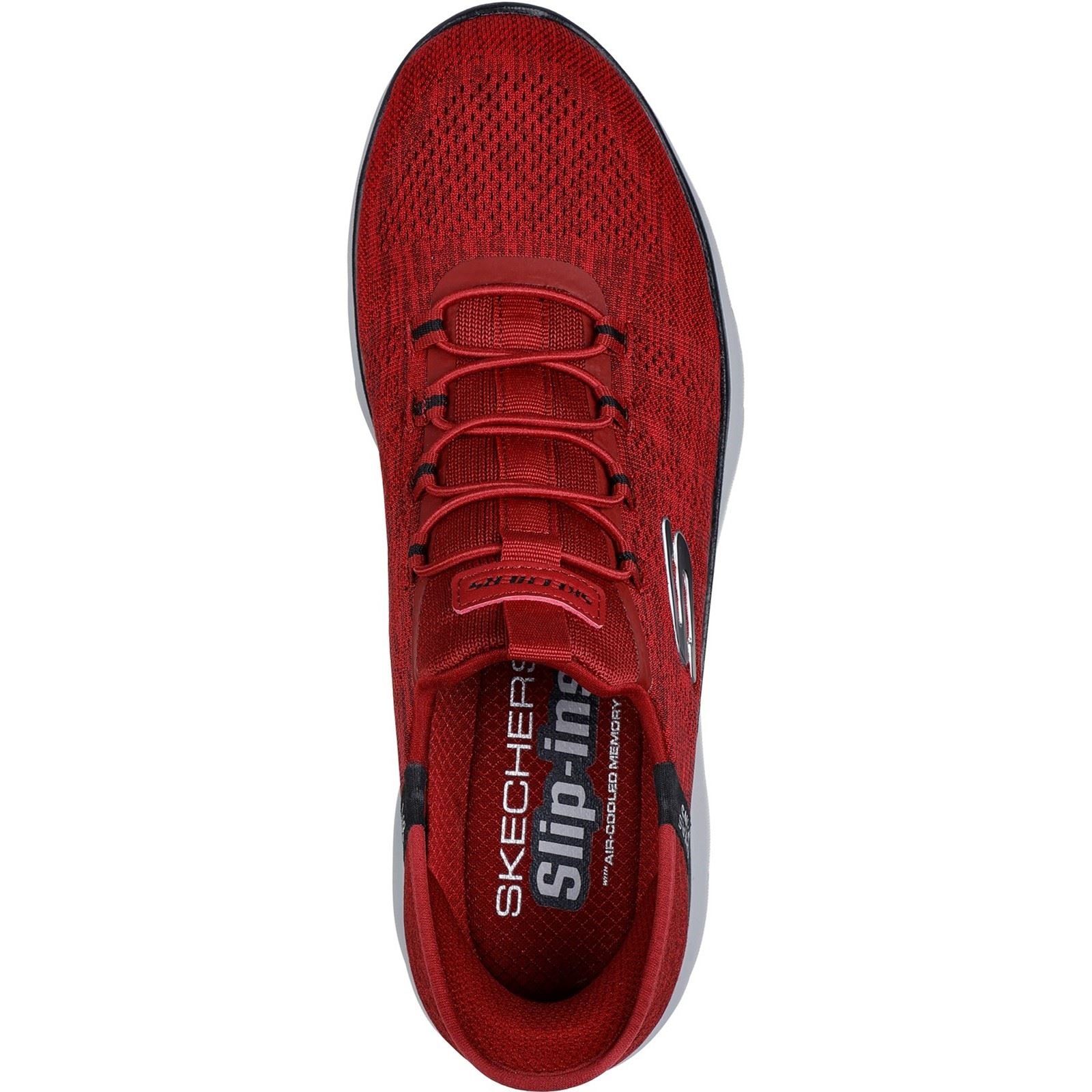 Skechers Summits Key Pace Textile Herren Sneaker In Rot/Schwarz