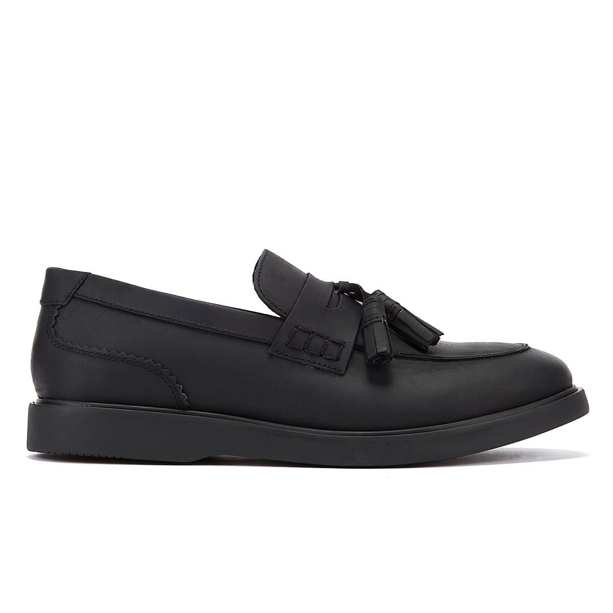 Hudson Cato Loafer Verrücktes Leder Herrenschuhe Schwarze Slipper