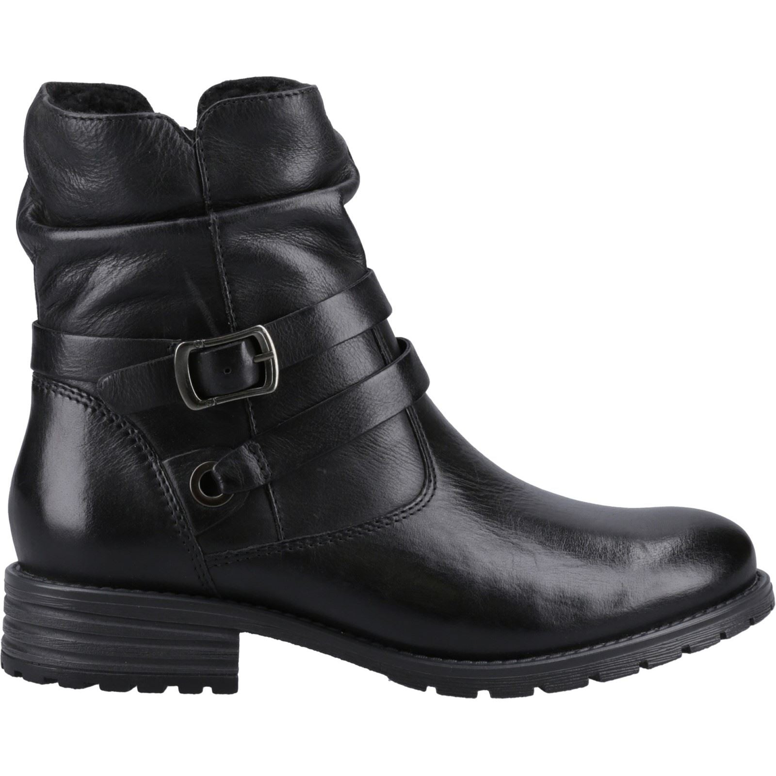Hush Puppies Piper Leder Damen Schwarze Stiefel