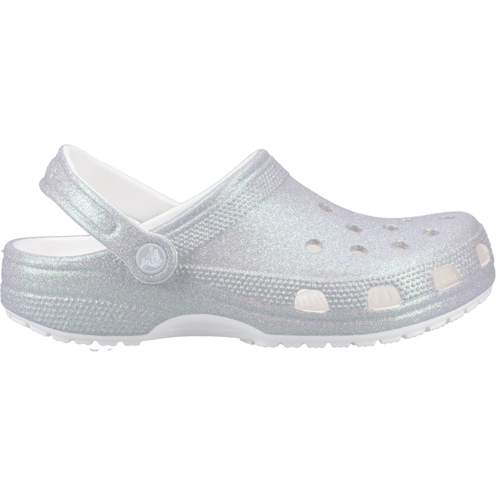 Crocs Classic Glitter Eva Damen Weiße Clogs