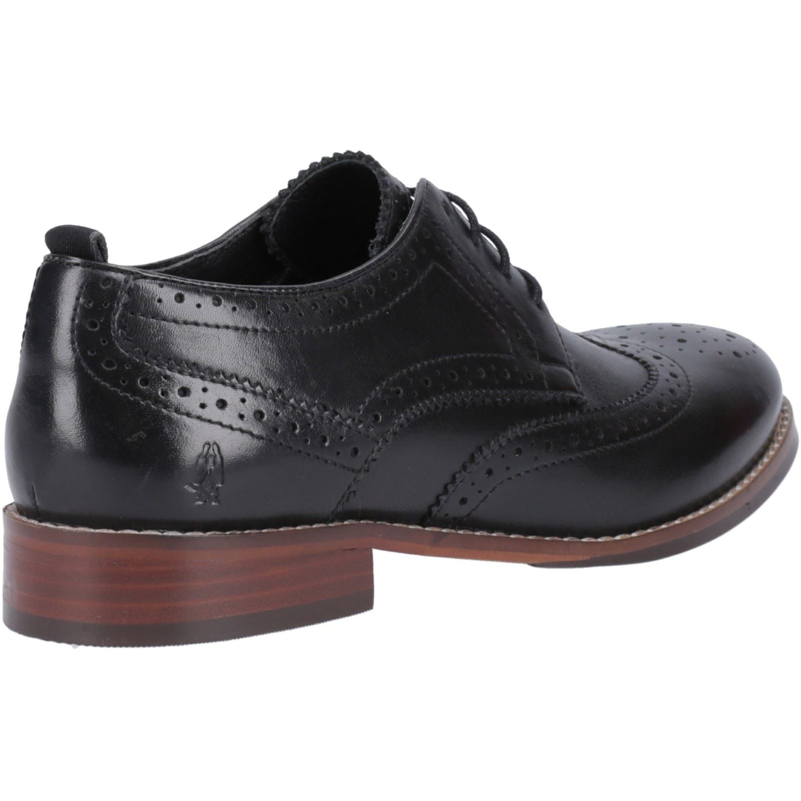 Hush Puppies Natalia Leder Damen Schwarze Brogues Schuhe