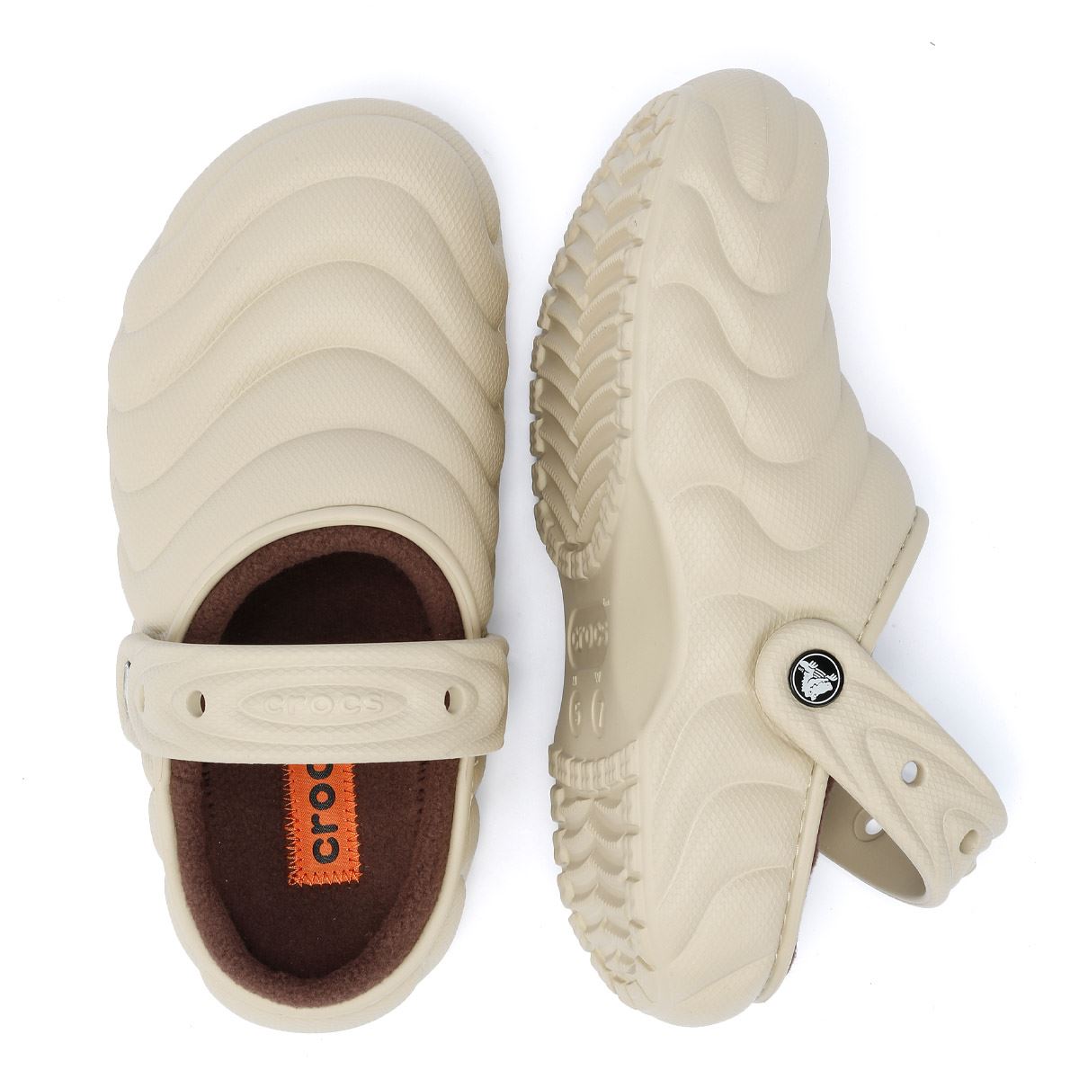 Crocs Classic Lined Overpuff Damen Beige Schuhe