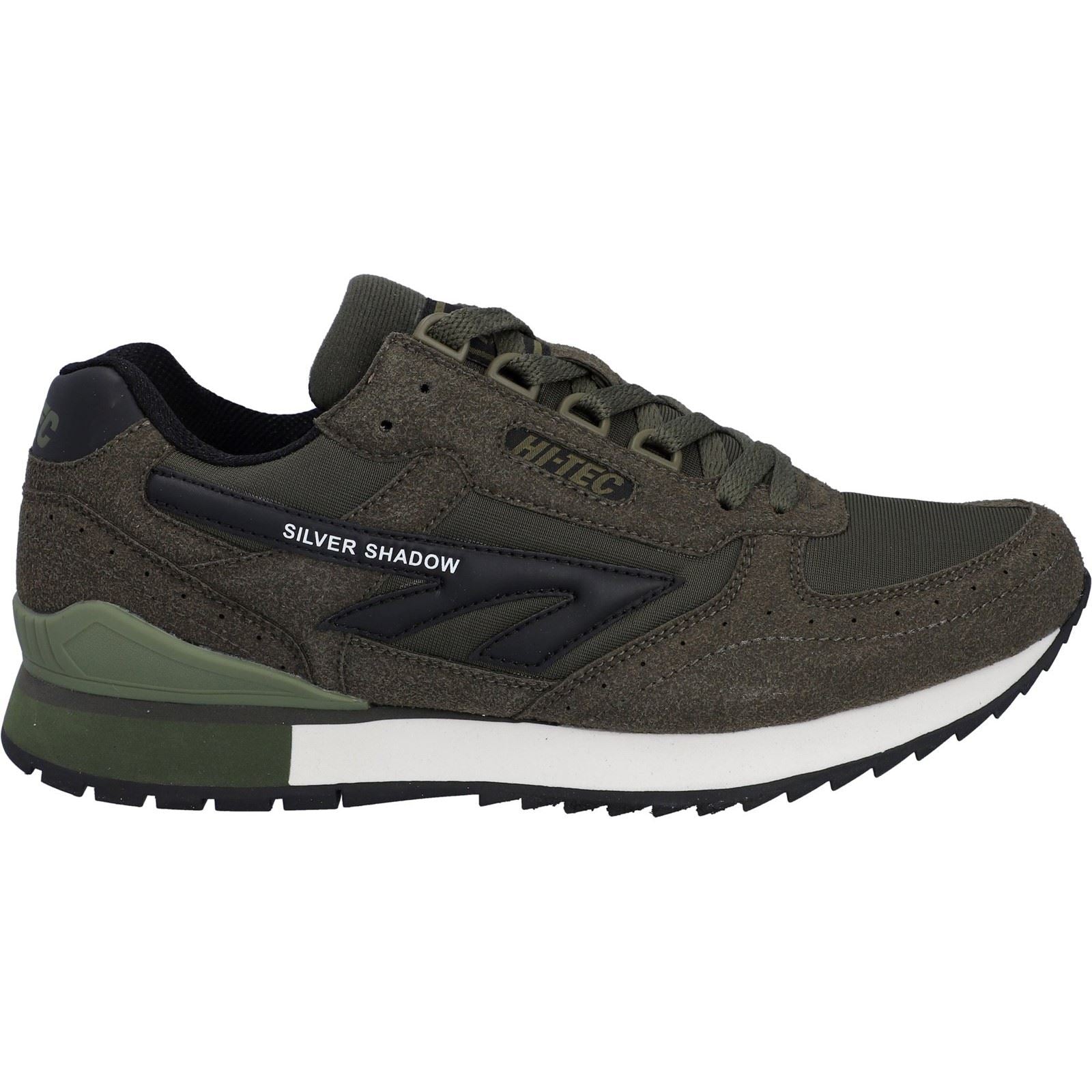 Hi-Tec Silver Shadow PU Wildleder/Polyester Herren Dunkelolive Schnürschuhe