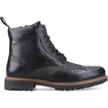 Hunter Loch Brogue Leder Herren Schwarze Knöchelstiefel