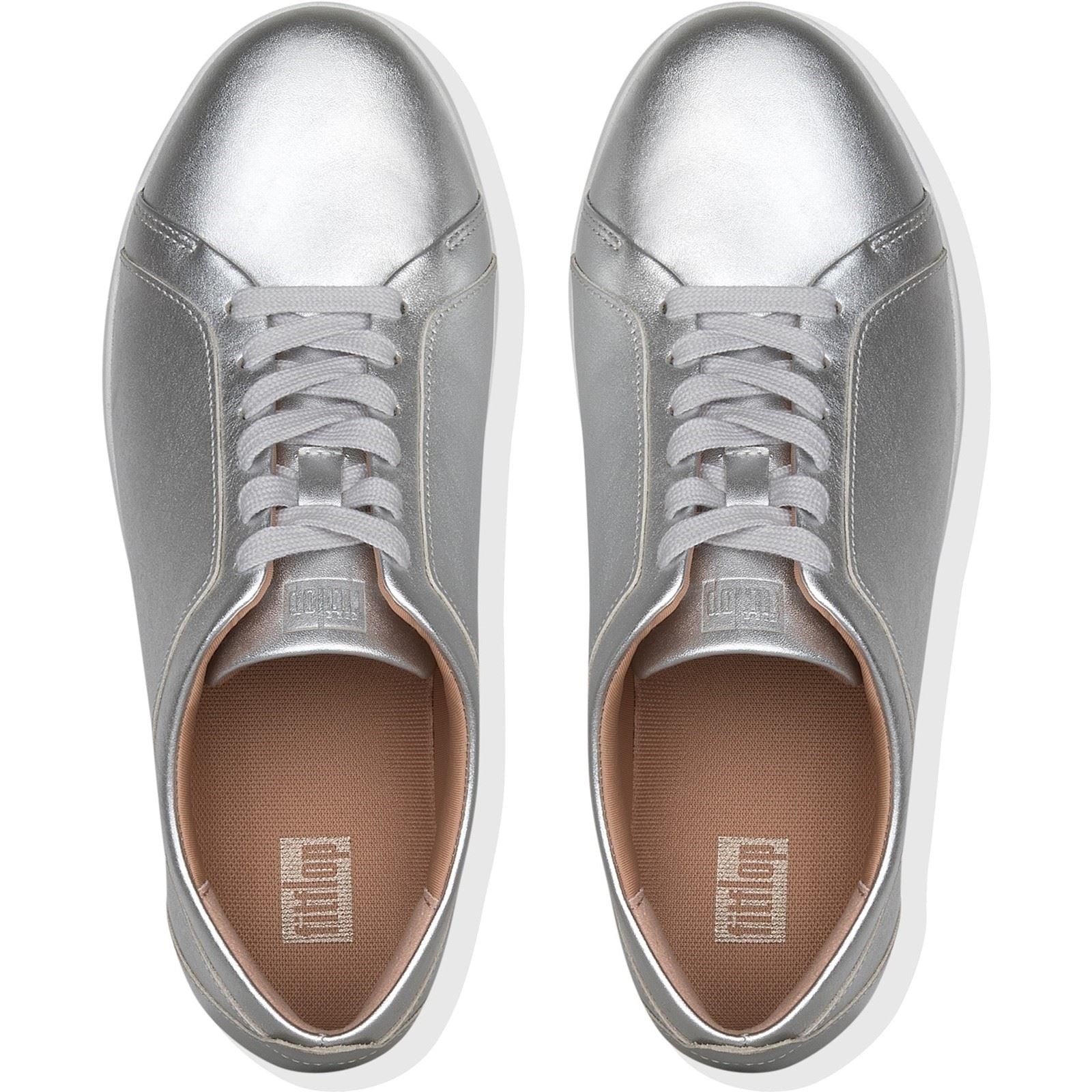 Fitflop Rally Leder Damen Silber Sneakers