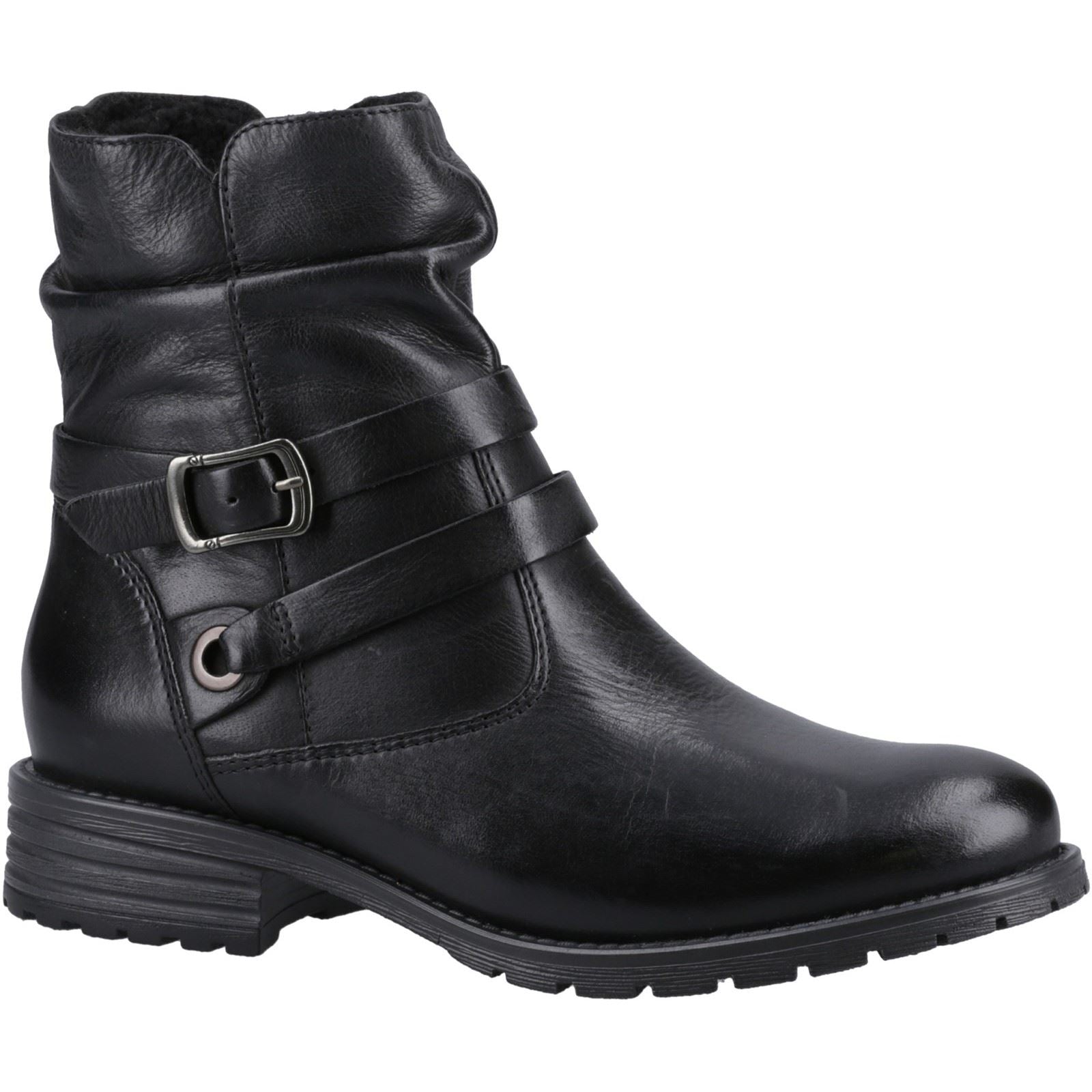 Hush Puppies Piper Leder Damen Schwarze Stiefel