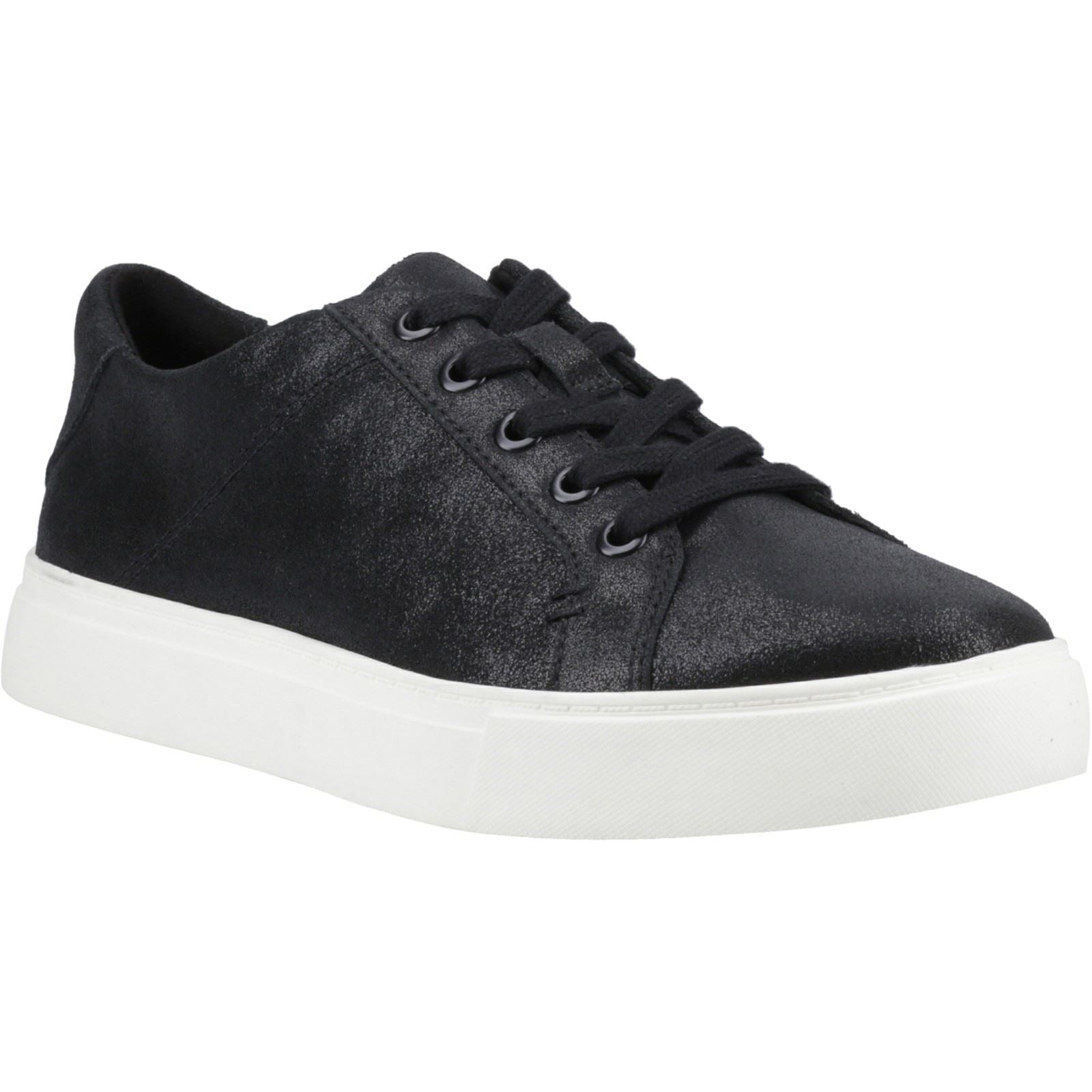 TOMS Kameron Lace-Up Damen Sneaker aus schwarzem Metallic Leder