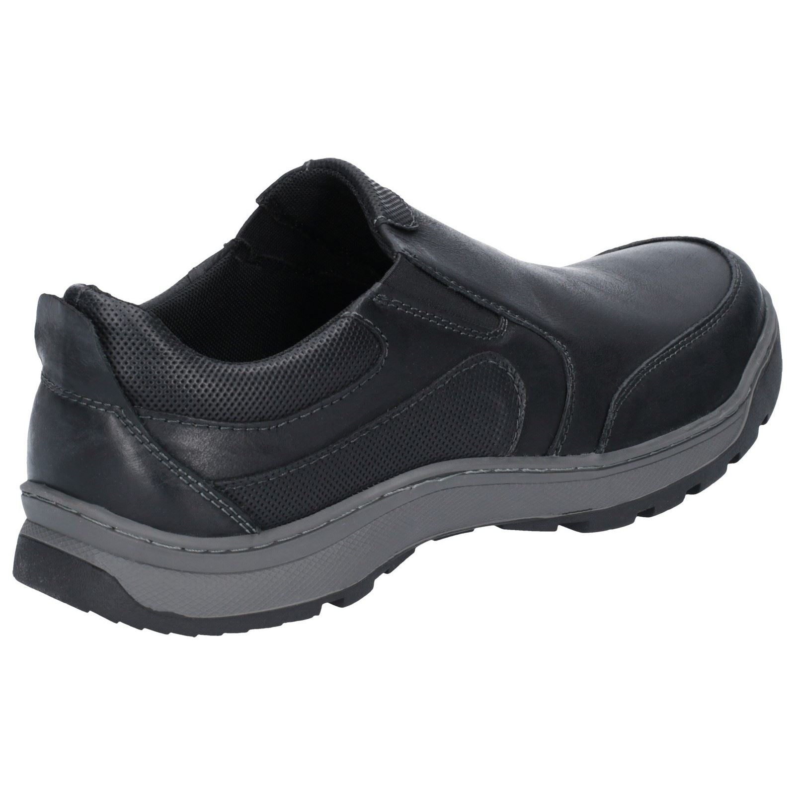 Hush Puppies Jasper Leder Herren Schwarze Mokassins