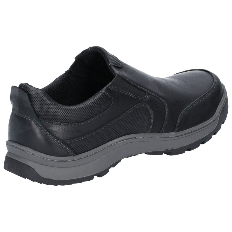 Hush Puppies Jasper Leder Herren Schwarze Mokassins