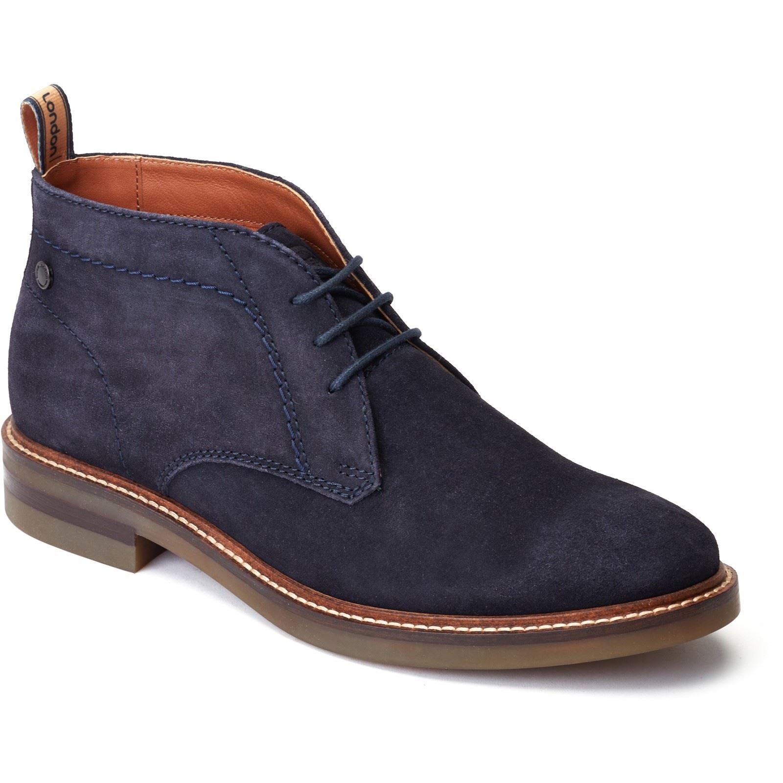 Base London Knebworth Herren Stiefel Aus Leder In Marineblau