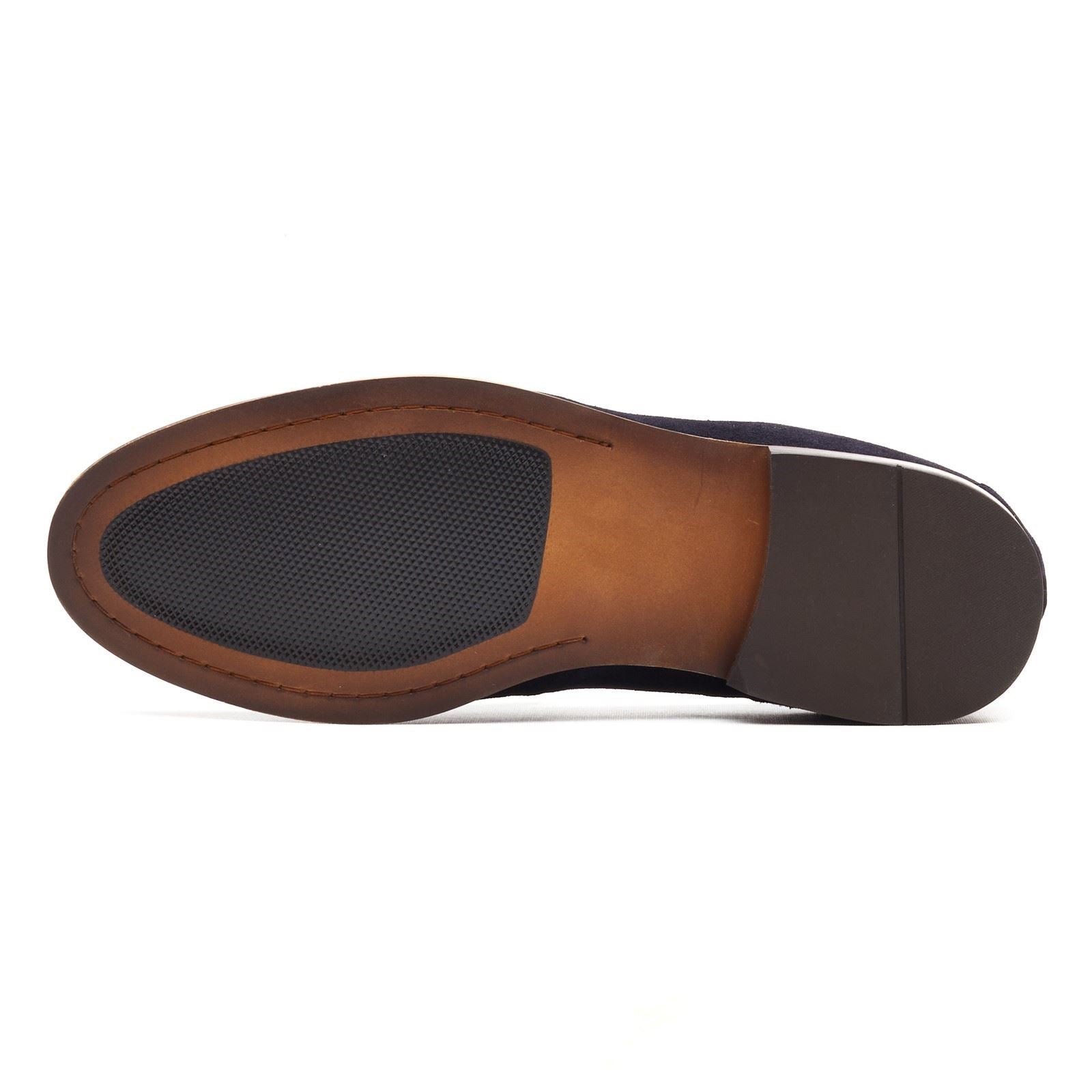 Base London Slate Loafer Leder Herren Marineblaue Slipper