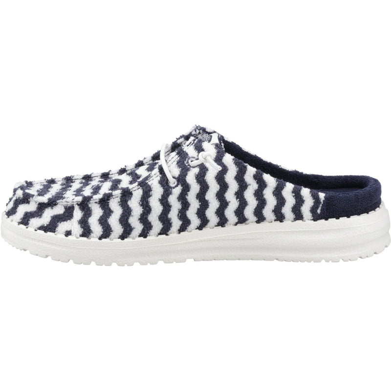 HEYDUDE Wendy Slip Terry Stripe Polyester Damen Navy Blazer/Egret Mules