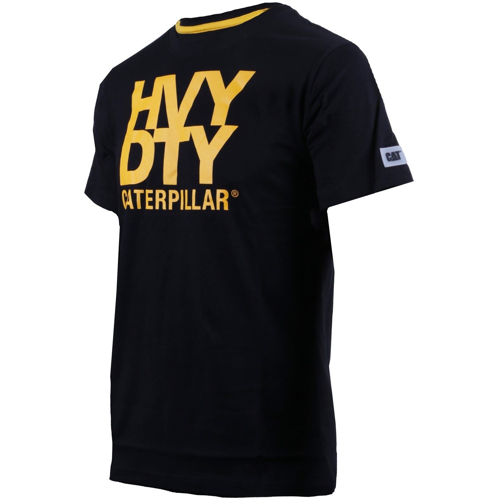 Caterpillar Heavy Duty Baumwoll Männer Schwarze Farbe Kurzarm-T-Shirts