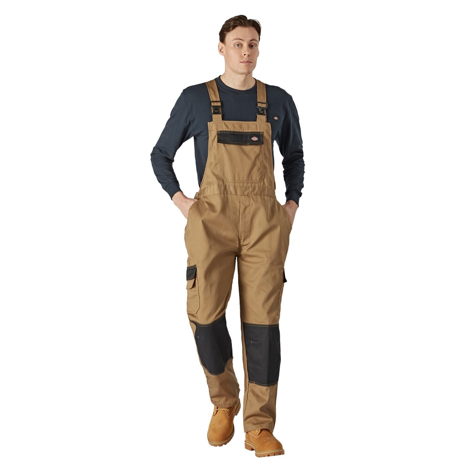 Dickies Everyday Bib and Brace Polyester Herren Brauner Arbeitsoverall