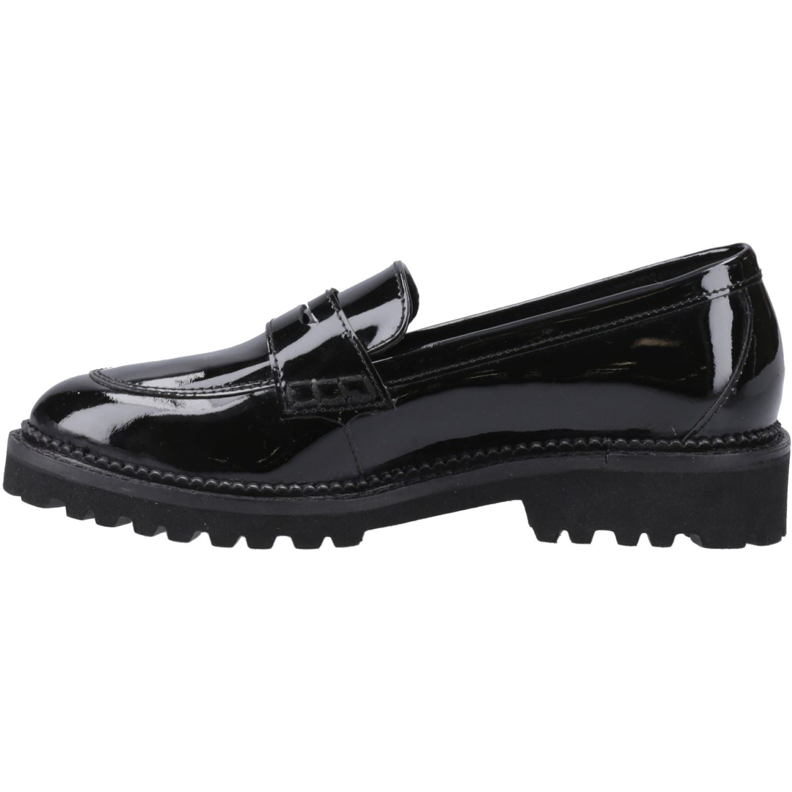 Hush Puppies Grazia Mädchenschwarze Slipper Aus Leder