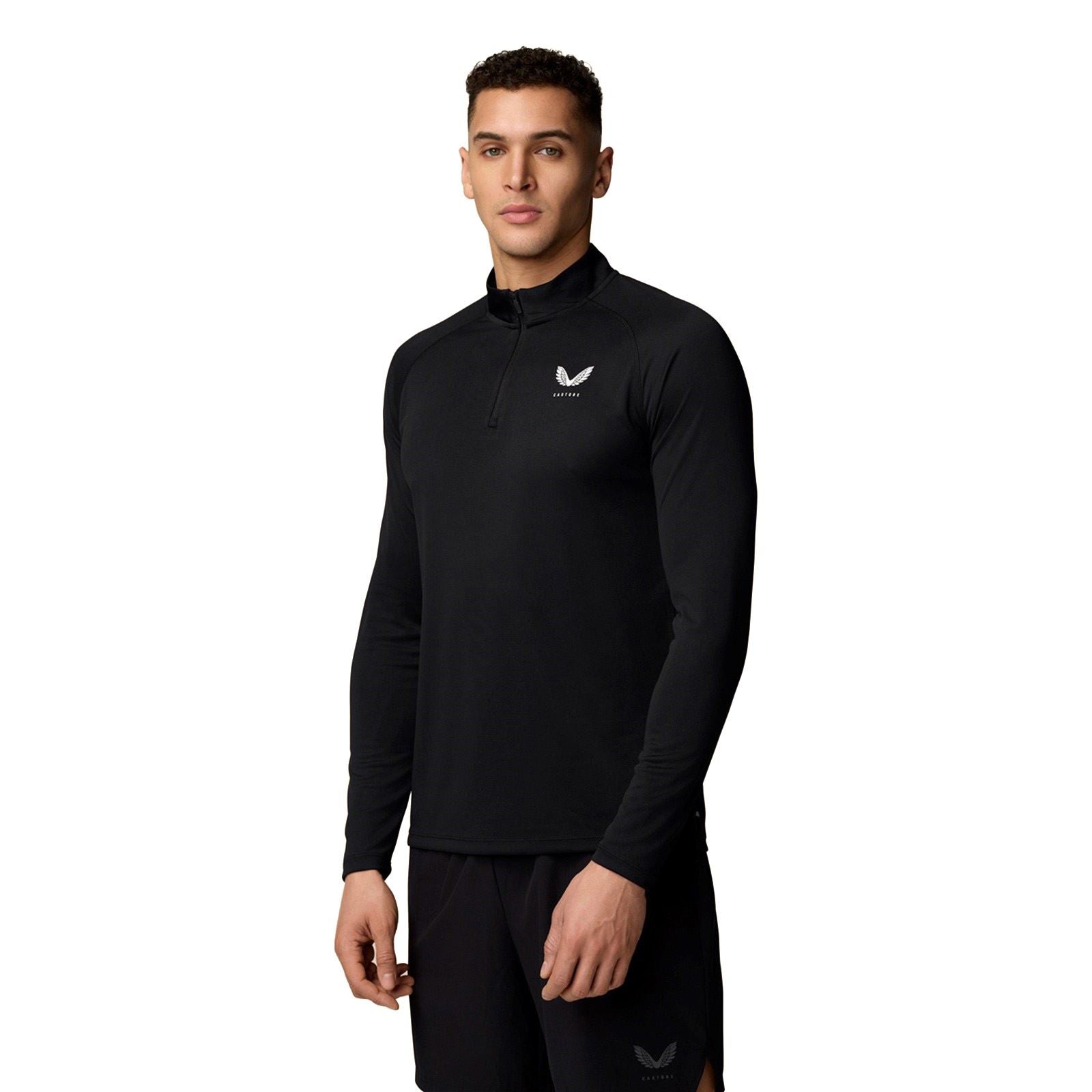 Castore Adapt Training 1/4 Zip Top Polyester Herren Schwarze Farbe Sport-T-Shirts