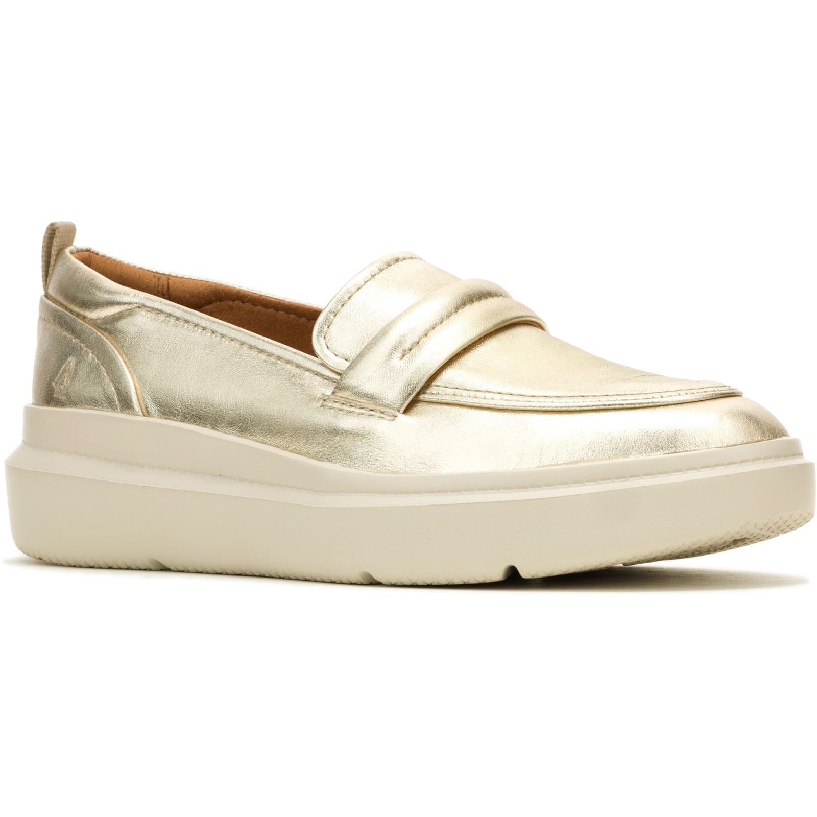 Hush Puppies Joy Penny Damen Champagner Loafer Aus Leder