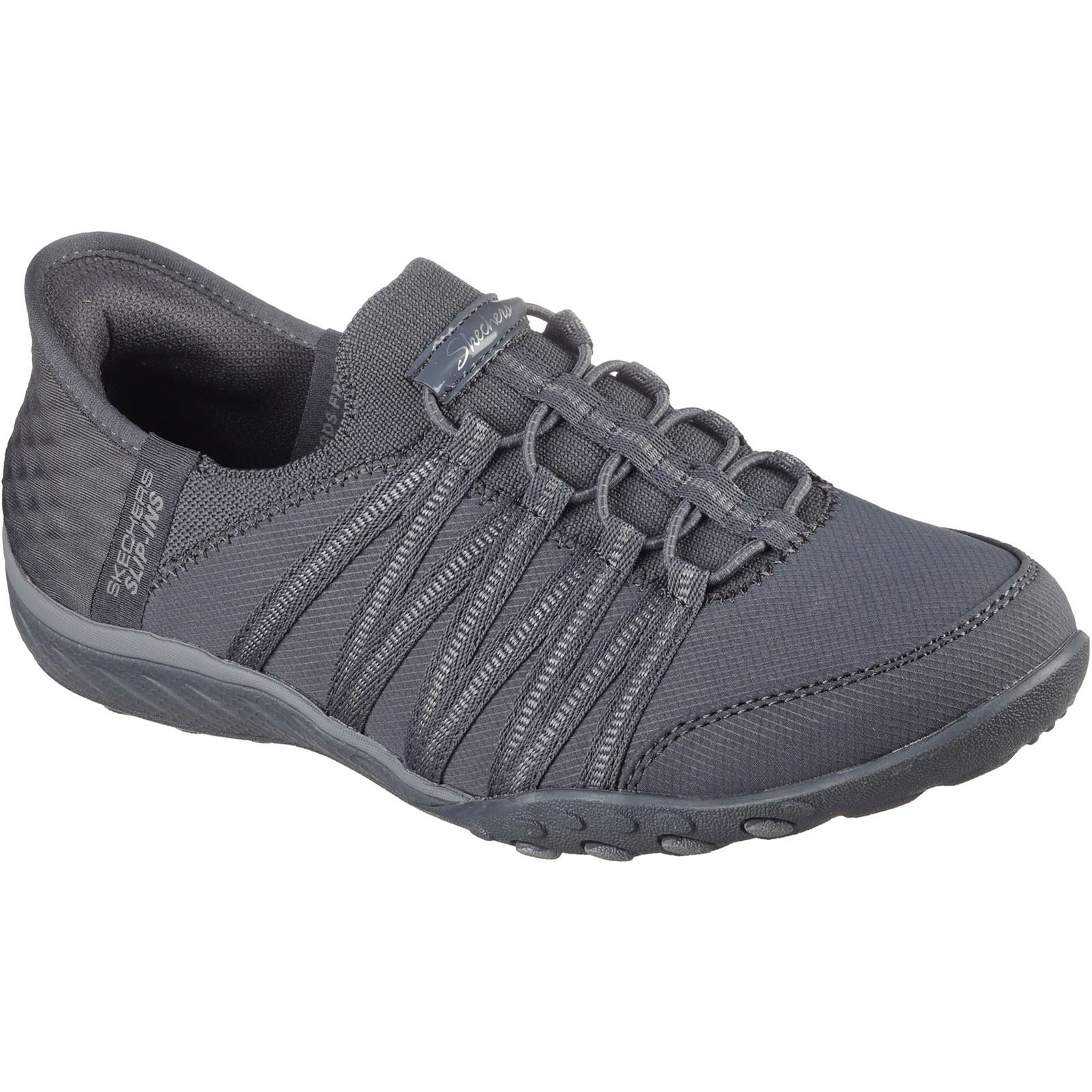 Skechers Breathe Easy Roll With Me Damen Stoff Sneaker In Anthrazit