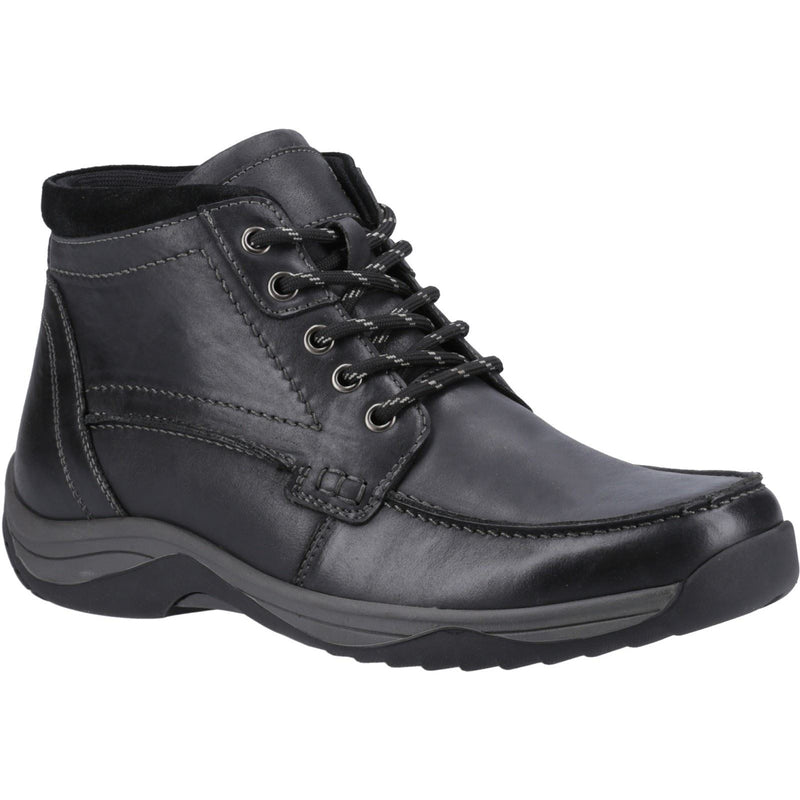 Hush Puppies Daryl Herren Schwarze Farbe Leder Knöchelstiefel