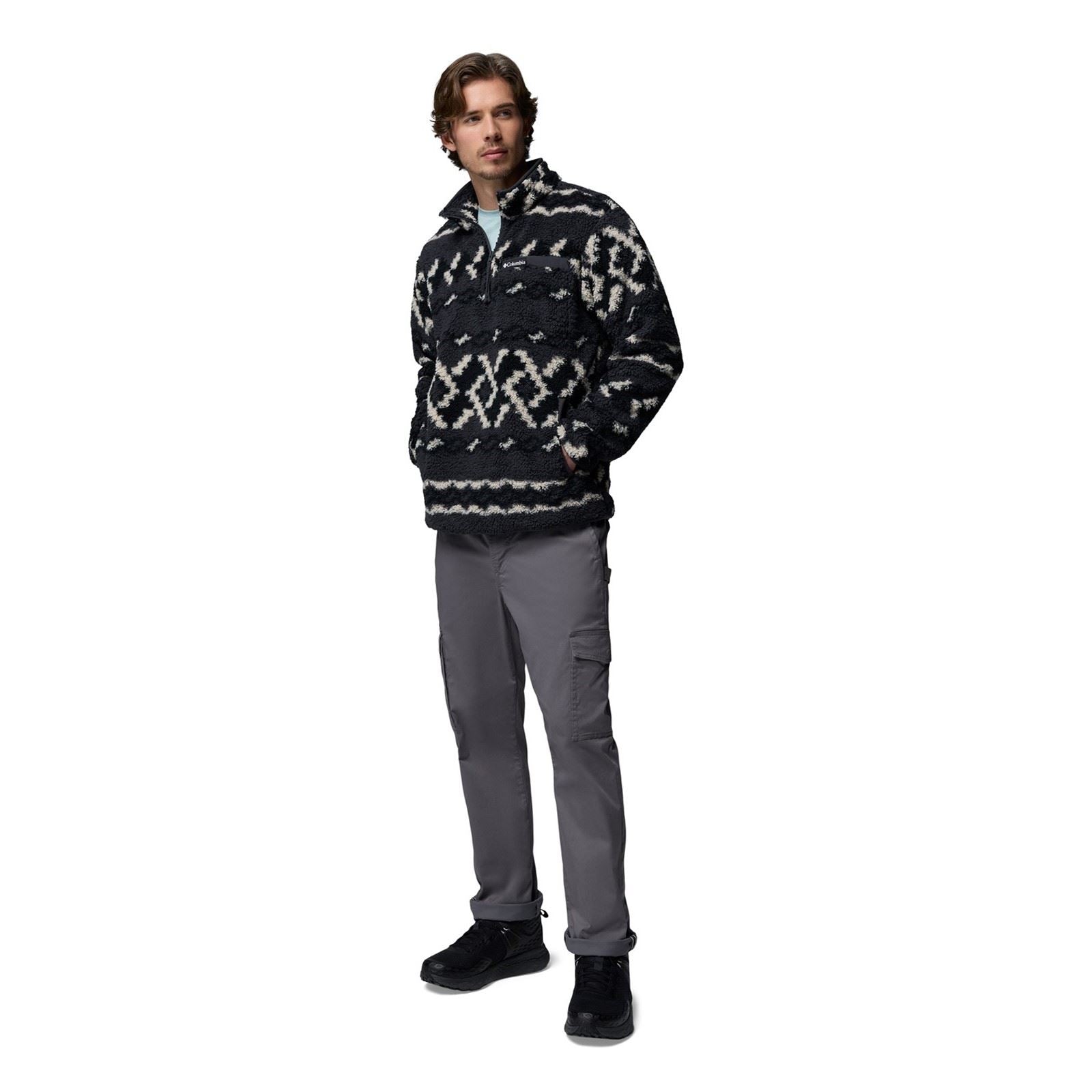 Columbia Rugged Ridge High Pile Half Zip Herren Schwarz Fleece Pullover