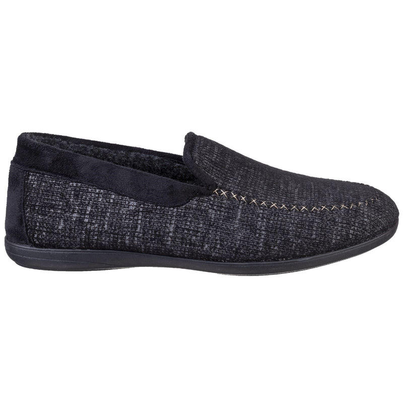 Cotswold Stanley Mikrofaser-Herren-Hausschuhe In Schwarz