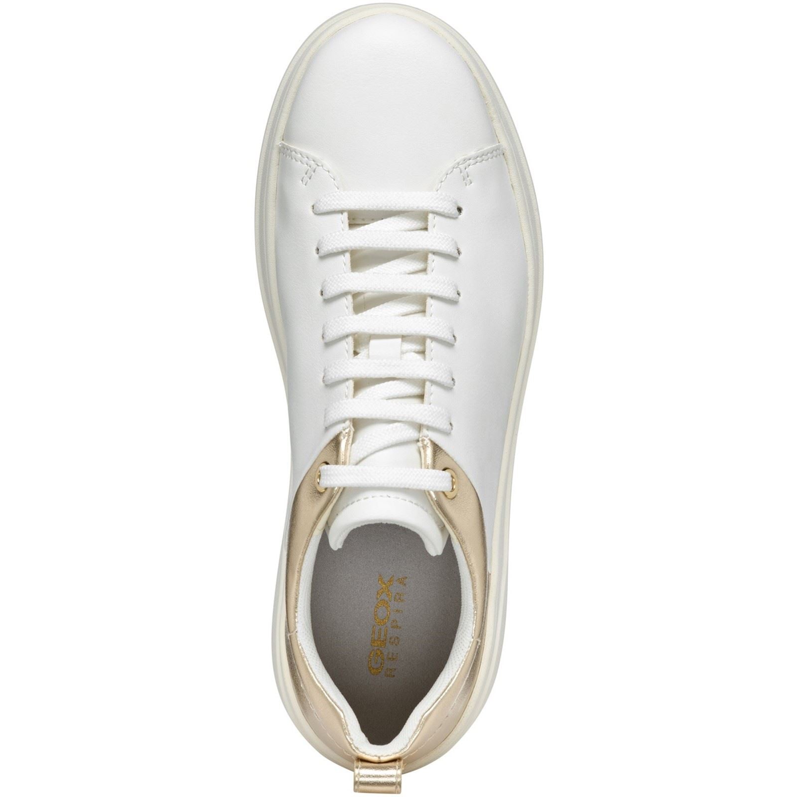 Geox D SPHERICA ECUB-2 Damen Sneaker Weiß/Lichtgold