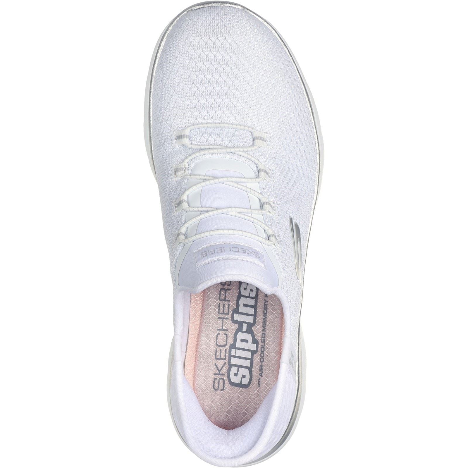 Skechers Summits Diamond Dream Damen Textil Sneaker In Weiß/Silber