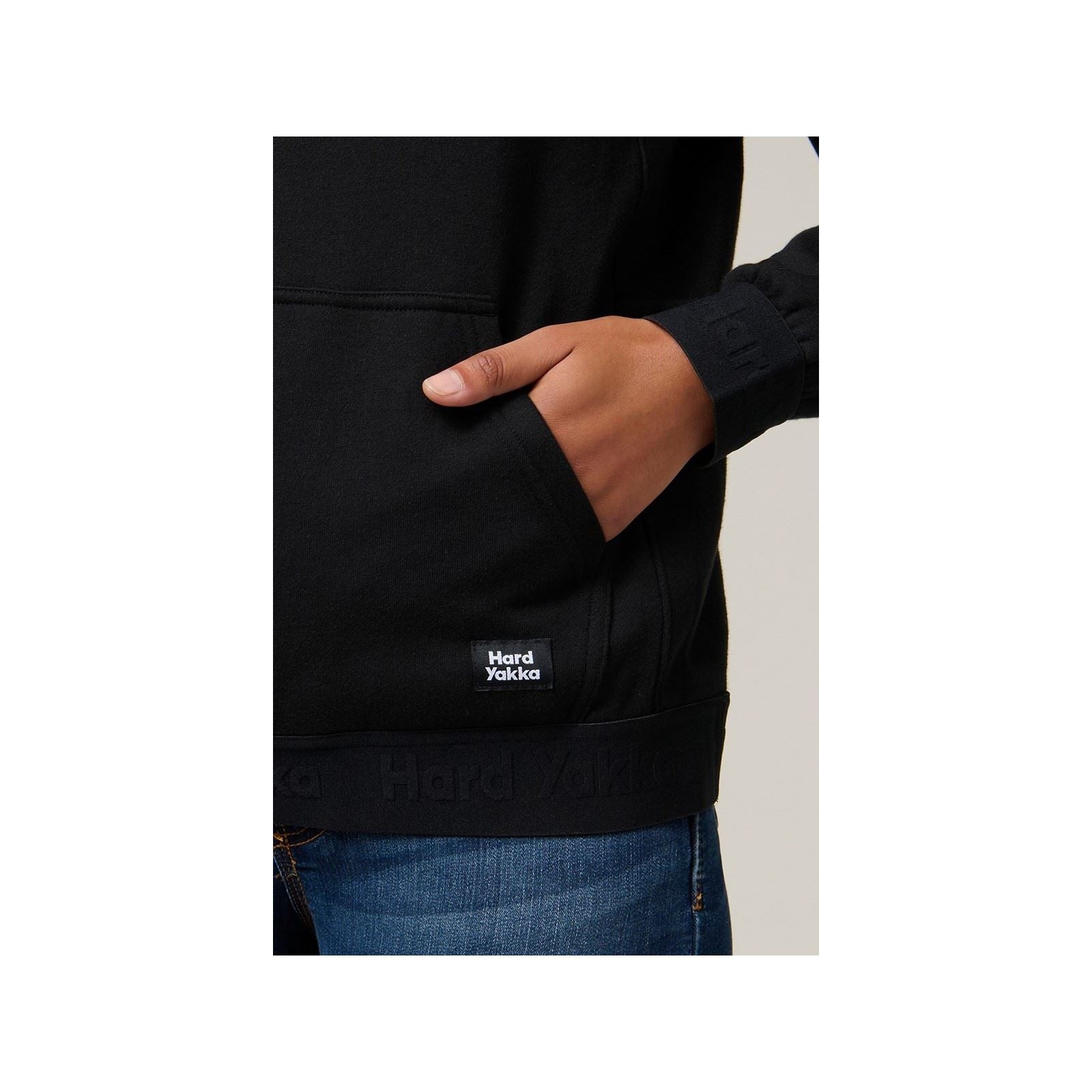 Hard Yakka Gladiator Baumwolle Damen Schwarz Kapuzenpullover