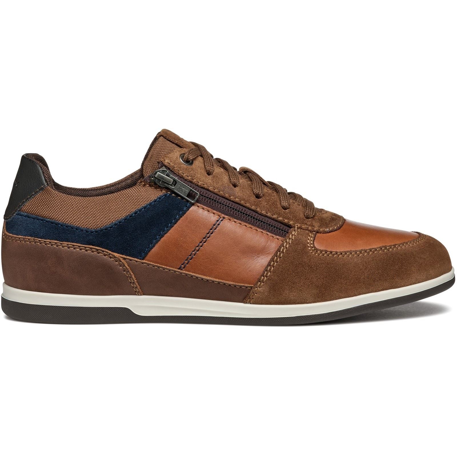 Geox U Renan B Wildleder Herren Sneakers In Braun/Navy