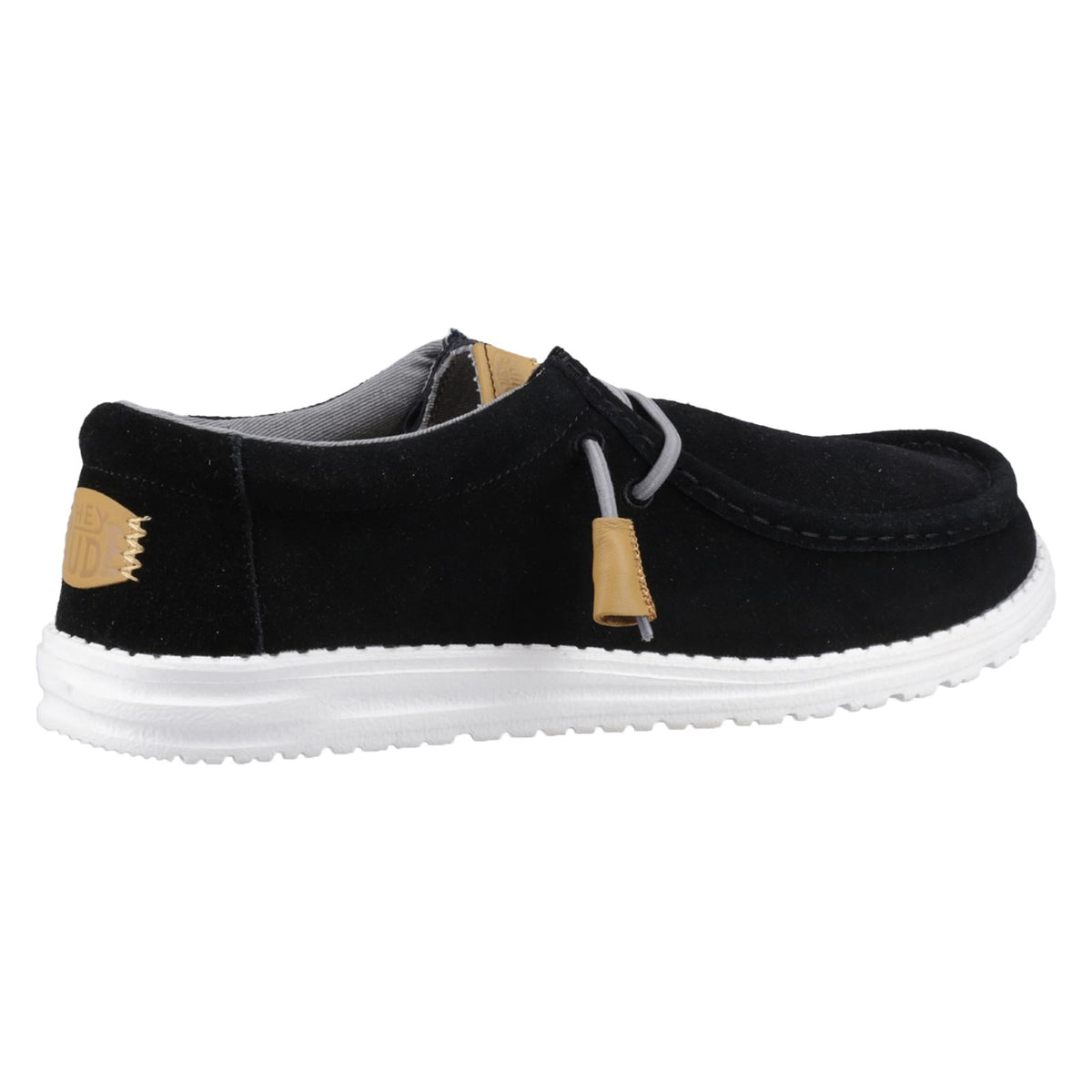HEYDUDE Wally Craft Leder Herren Schwarze Bootsschuhe