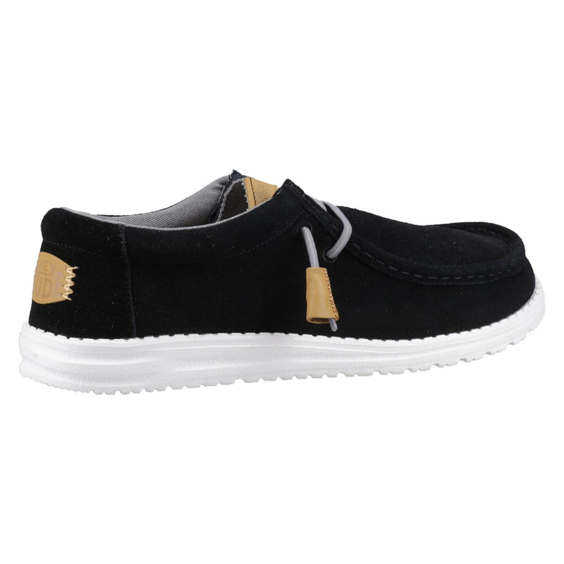 HEYDUDE Wally Craft Leder Herren Schwarze Bootsschuhe