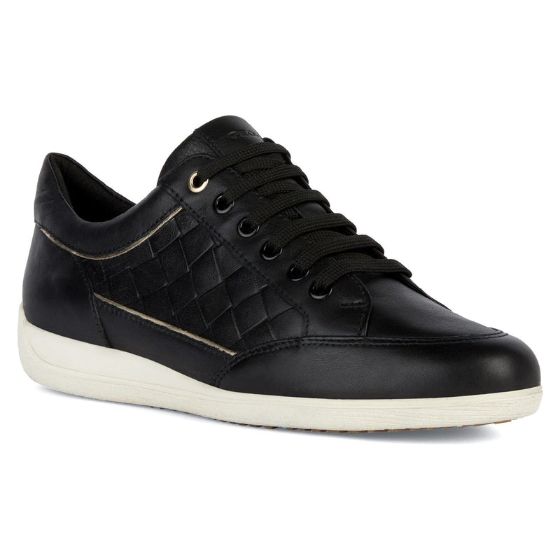 Geox D MYRIA Kunstleder-Damensneaker In Schwarz