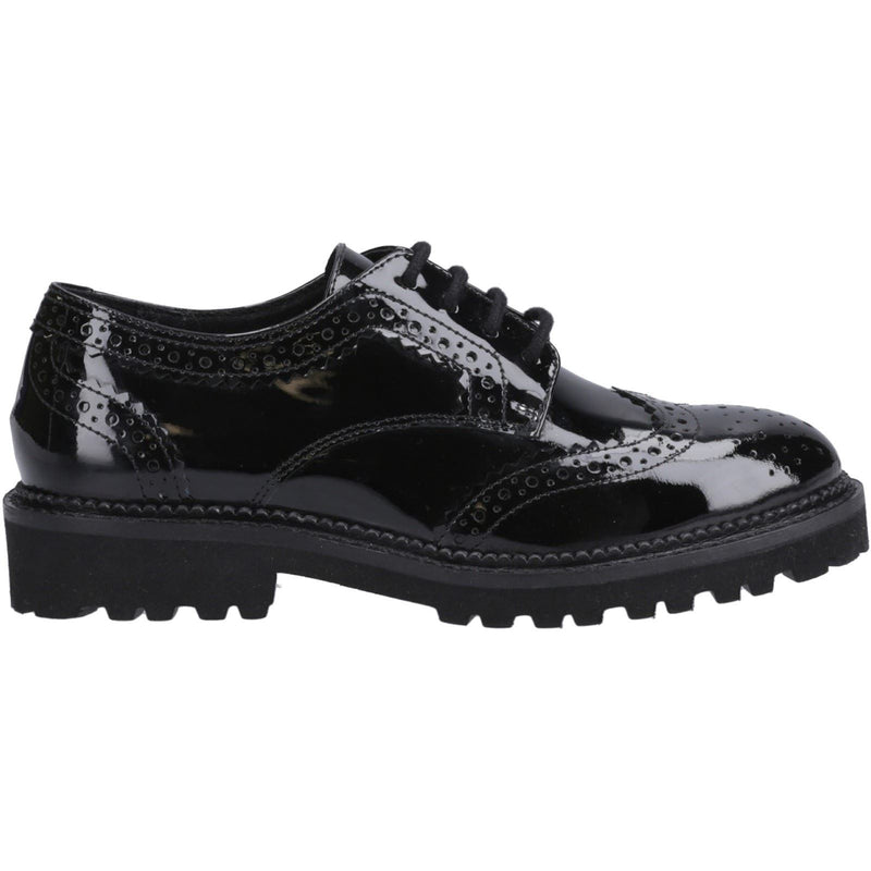 Hush Puppies Gabi Lace Up Mädchen Brogues Aus Schwarzem Leder