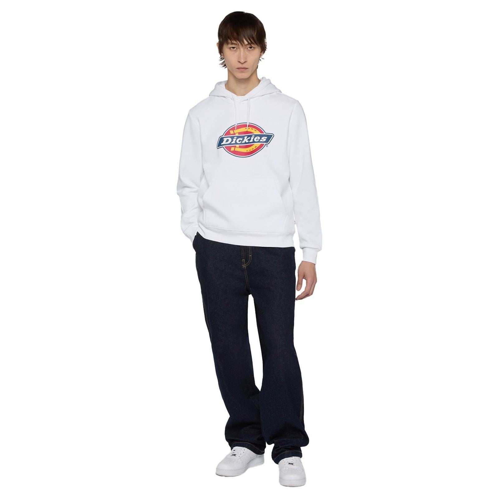 Dickies Icon Logo Polyester Unisex Erwachsene Weißes Kapuzensweatshirt