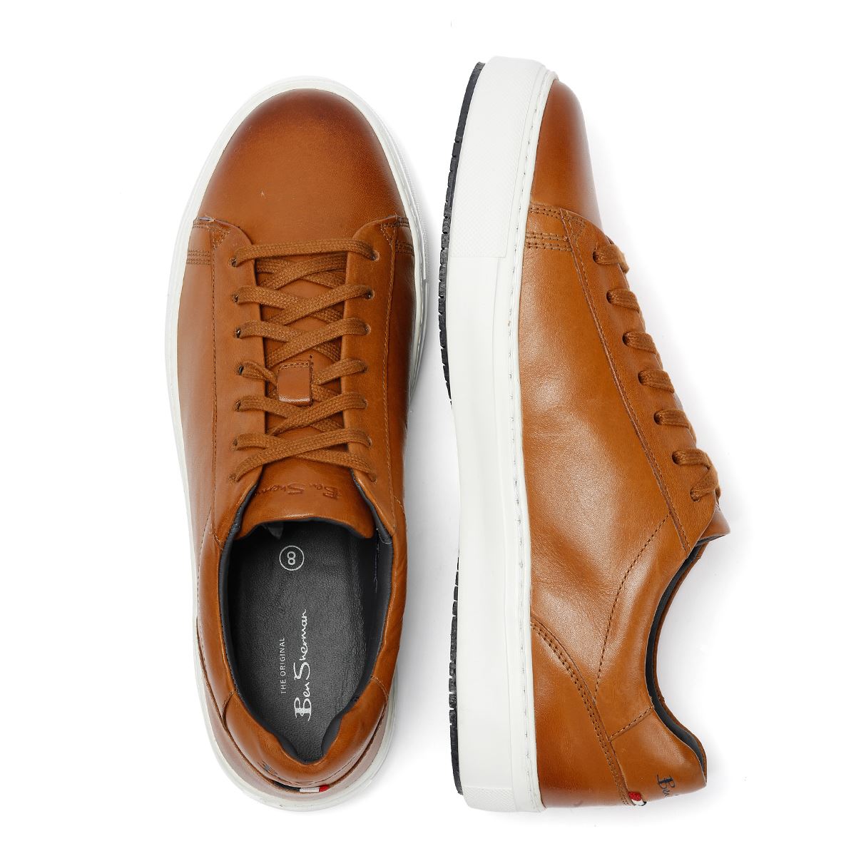 Ben Sherman Ace Cupsole Leder Herren Braune Sneaker