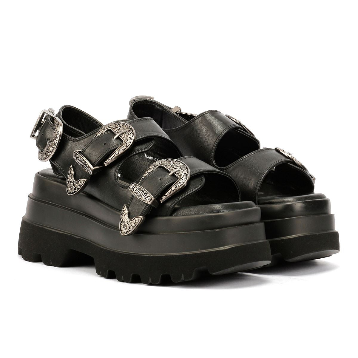 Buffalo Jupiter Ari West Damen Schwarze Farbe Sandalen