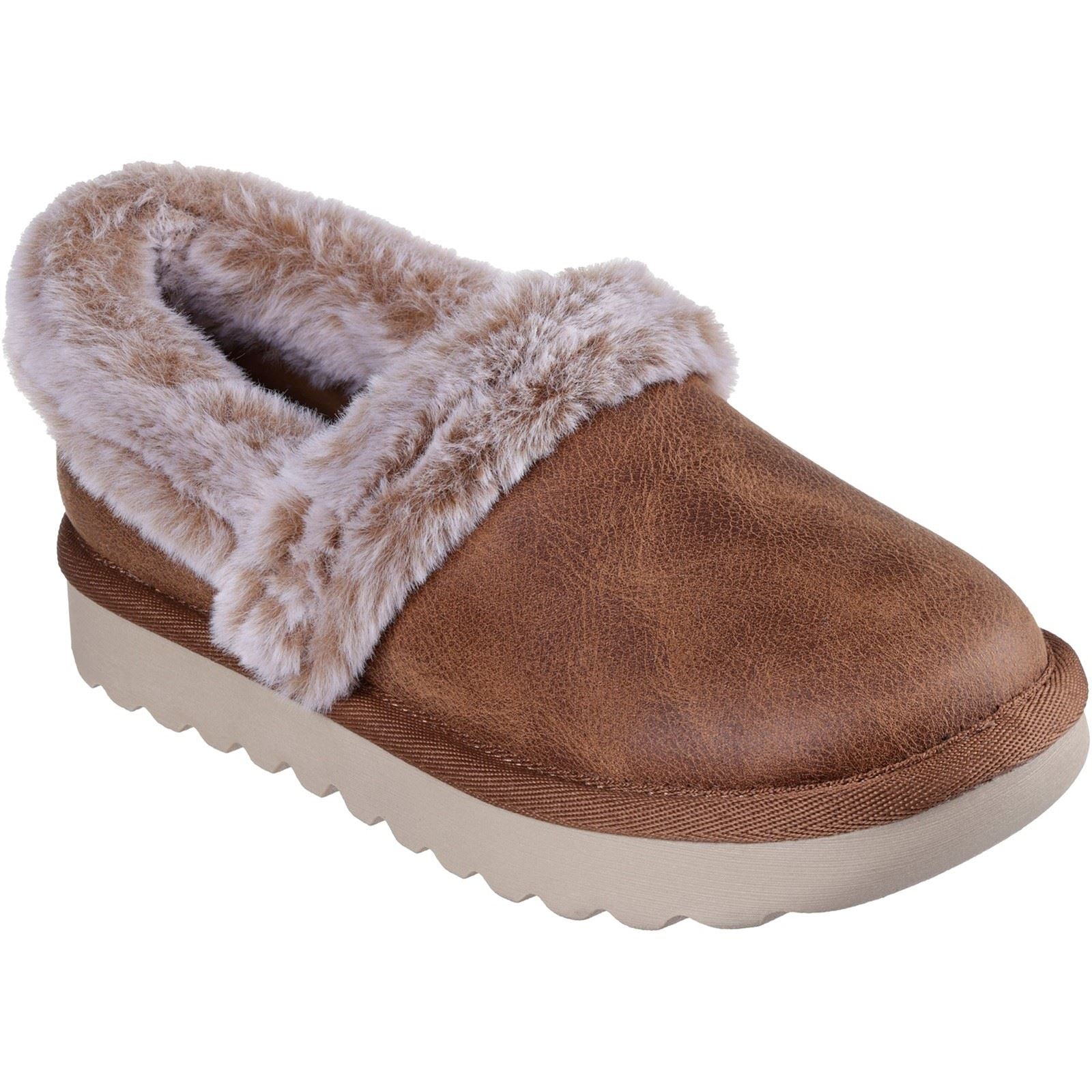Skechers Cozy Up Polyester Damen Hausschuhe In Kastanienbraun