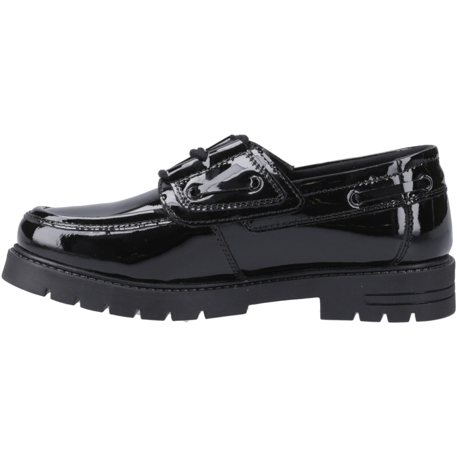 Hush Puppies Lucy Mädchenschwarze Bootsschuhe Aus Leder