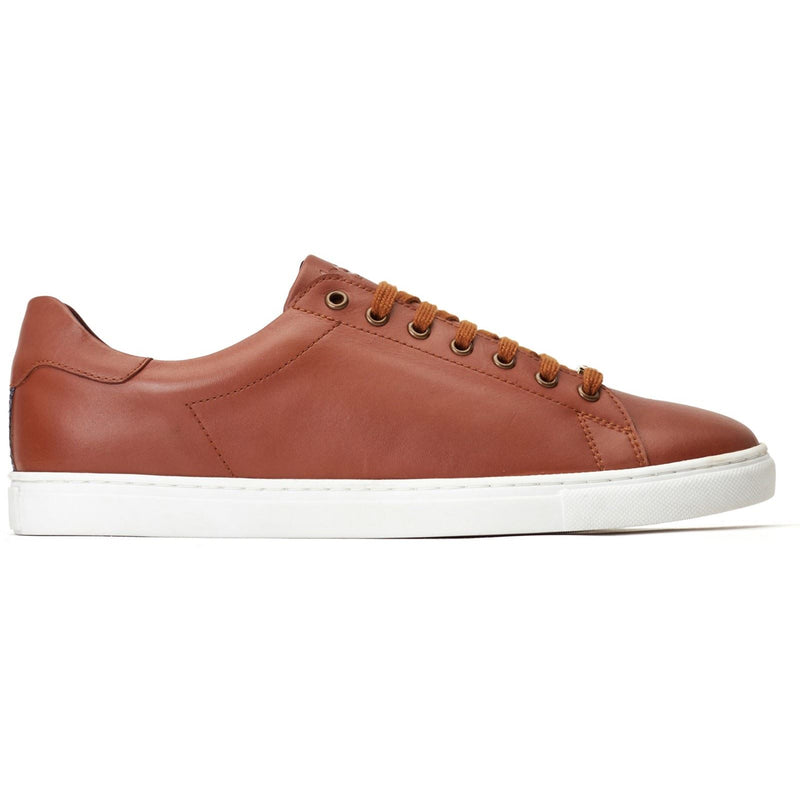 Base London Tucker Leder Herren Sneaker In Verbranntem Braun