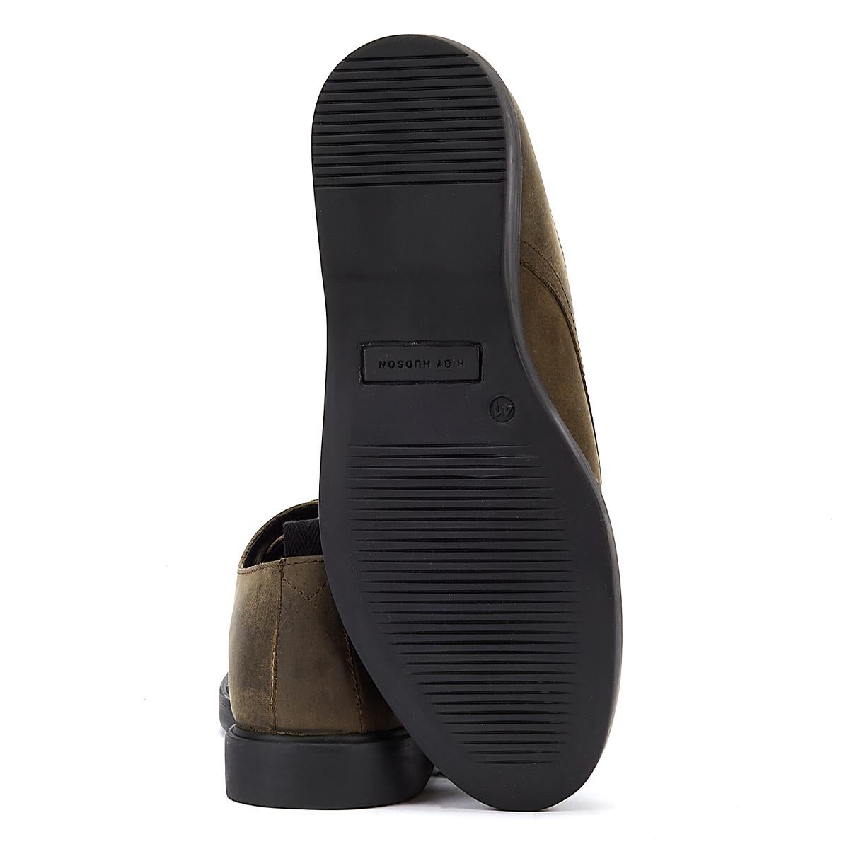 Hudson Barnstable Khaki Leder Herren Schnürschuhe In Grün