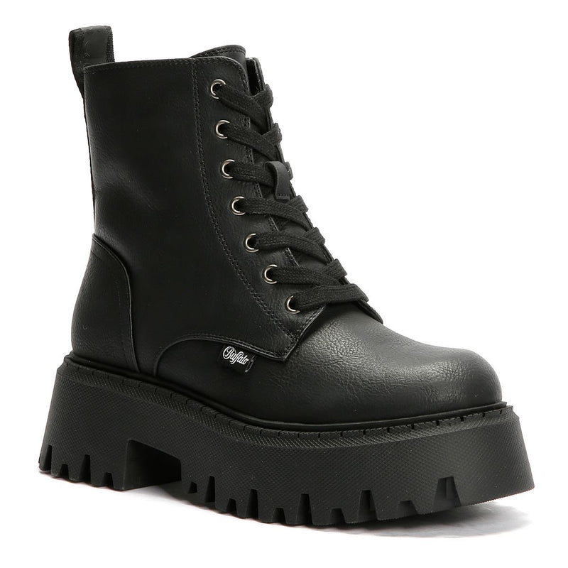 Buffalo Aspen Lace Up Warm Damen Schwarze Farbe Stiefel