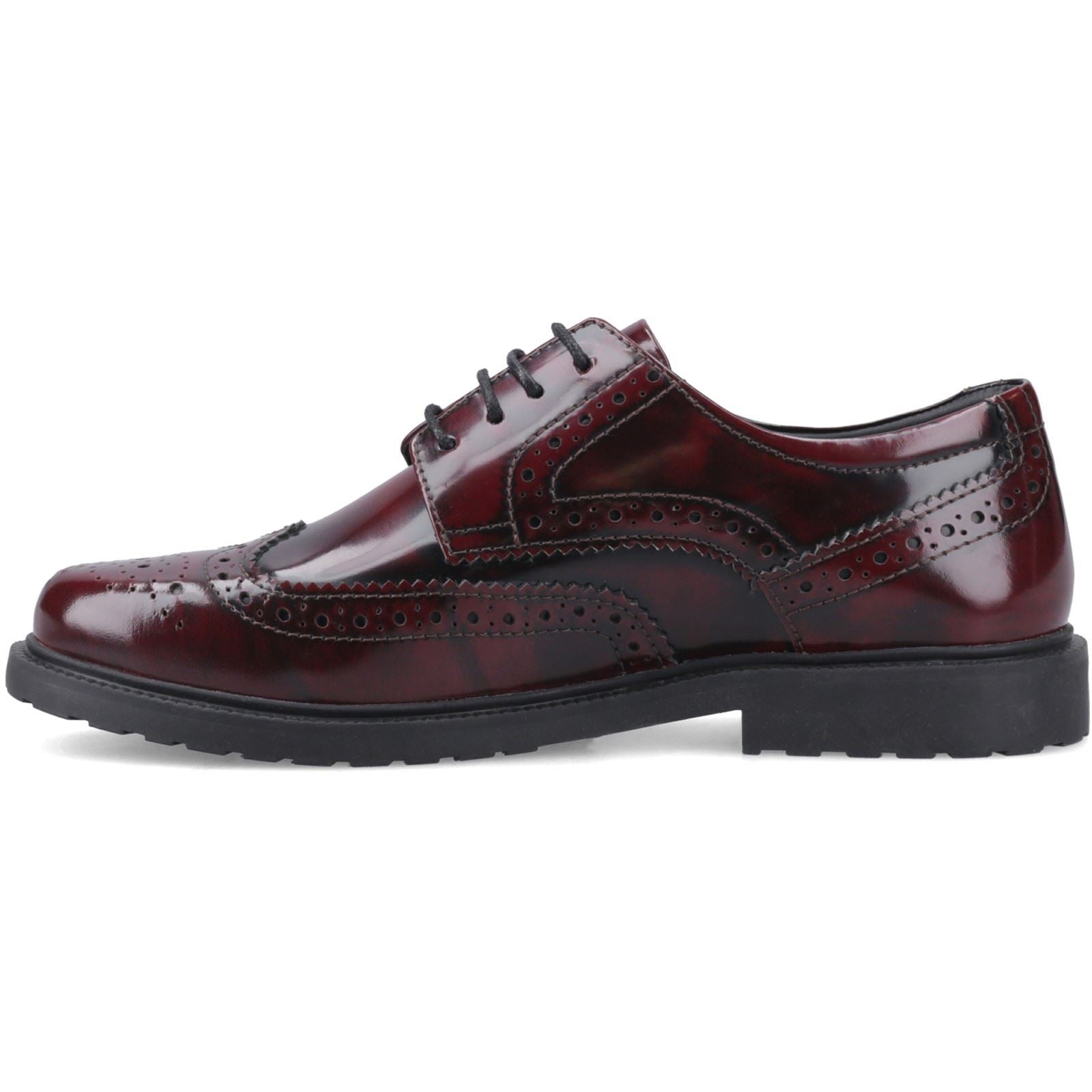 Hush Puppies Verity Hi-Shine Leder Damen Bordeaux Brogues Schuhe