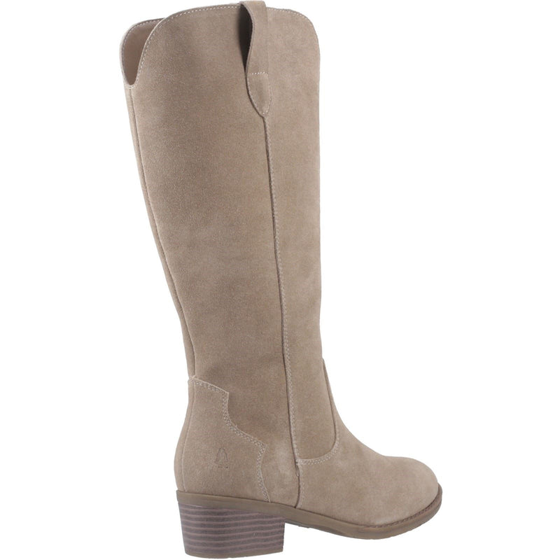 Hush Puppies Isabella Frauen Wildleder Stiefel in Taupe mit Absatz bis zum Knie
