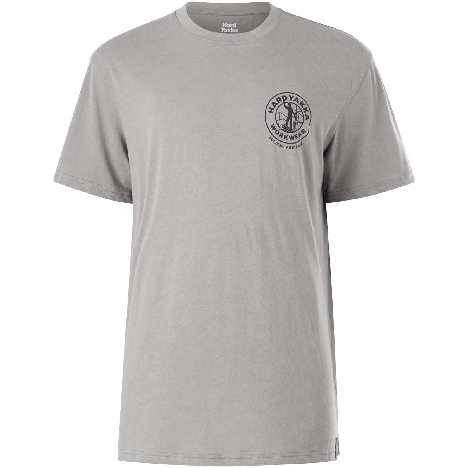 Hard Yakka Heritage Icon Baumwoll Kurzarm T-Shirts Für Herren In Grau