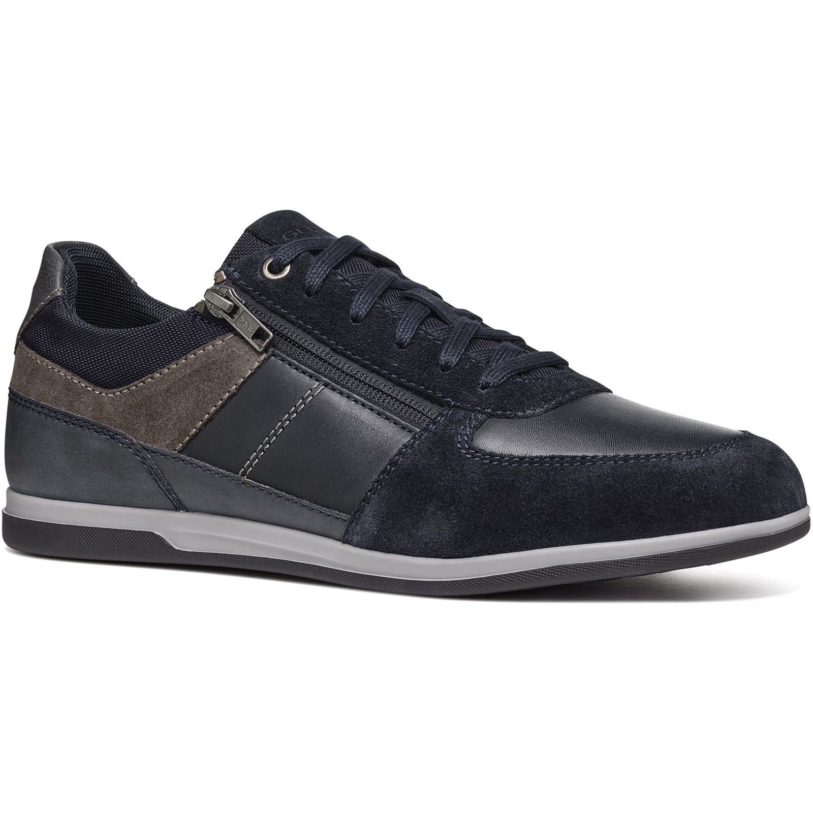 Geox U Renan B Wildleder Herren Sneakers In Marineblau/Grau