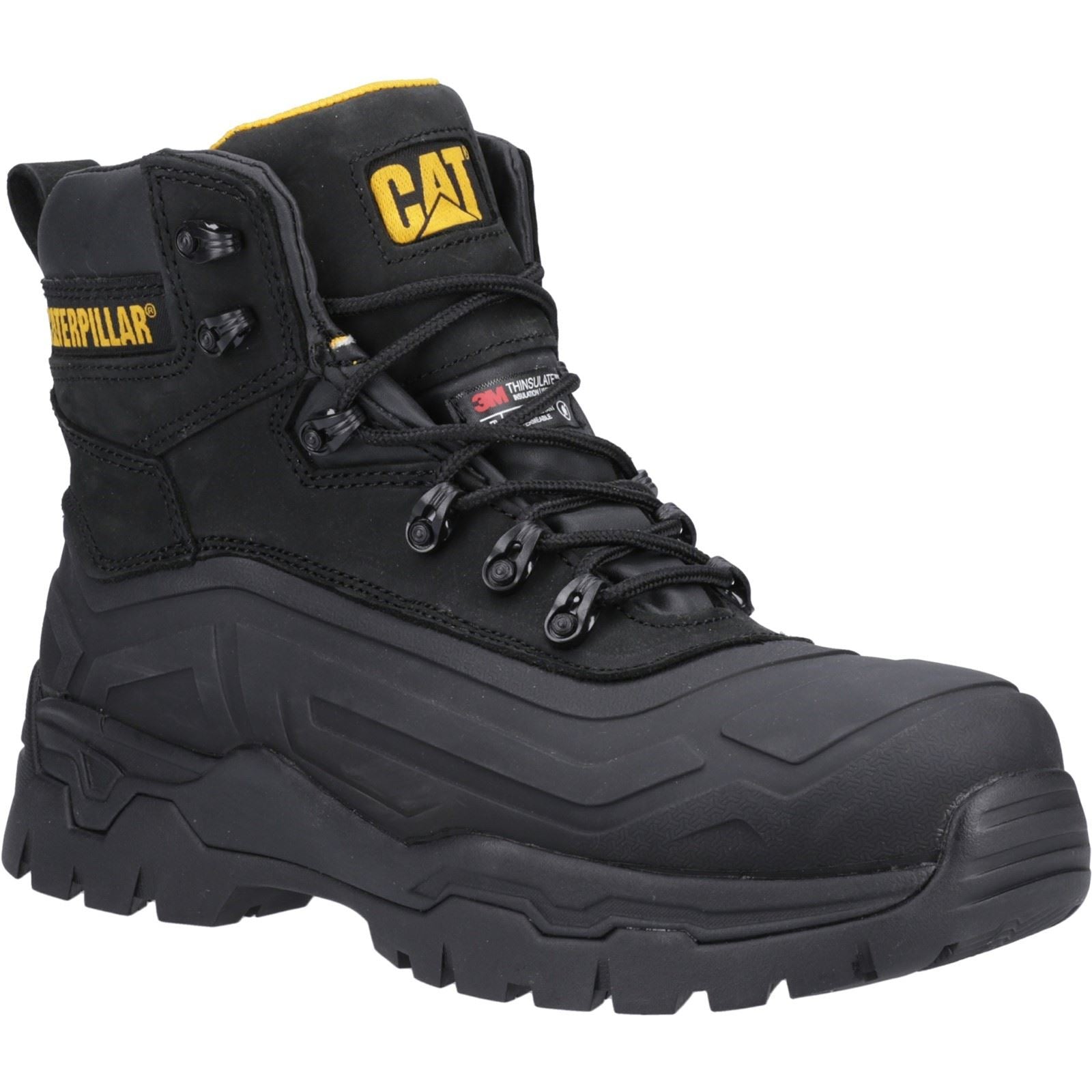 Caterpillar Typhoon Sbh Gummi/Leder Schwarze Farbe Sicherheitsstiefel