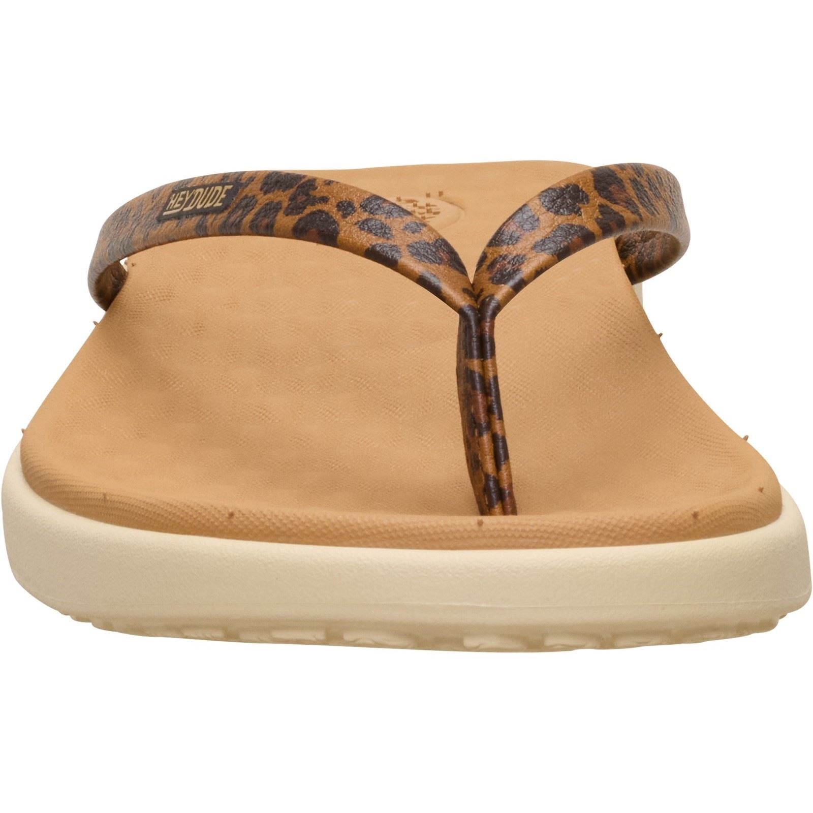 HEYDUDE Maui Breeze Polyurethan Damen Tan Leopard Flip-Flops