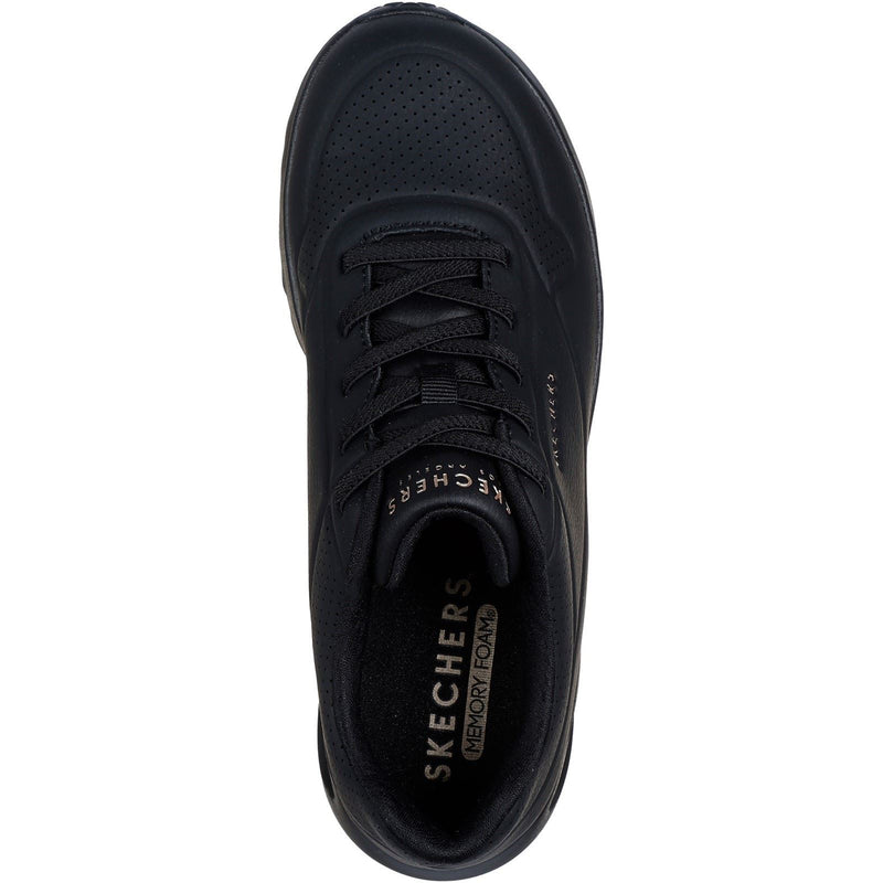 Skechers Uno Lite Lite Work Synthetik Damen Sneaker In Schwarz