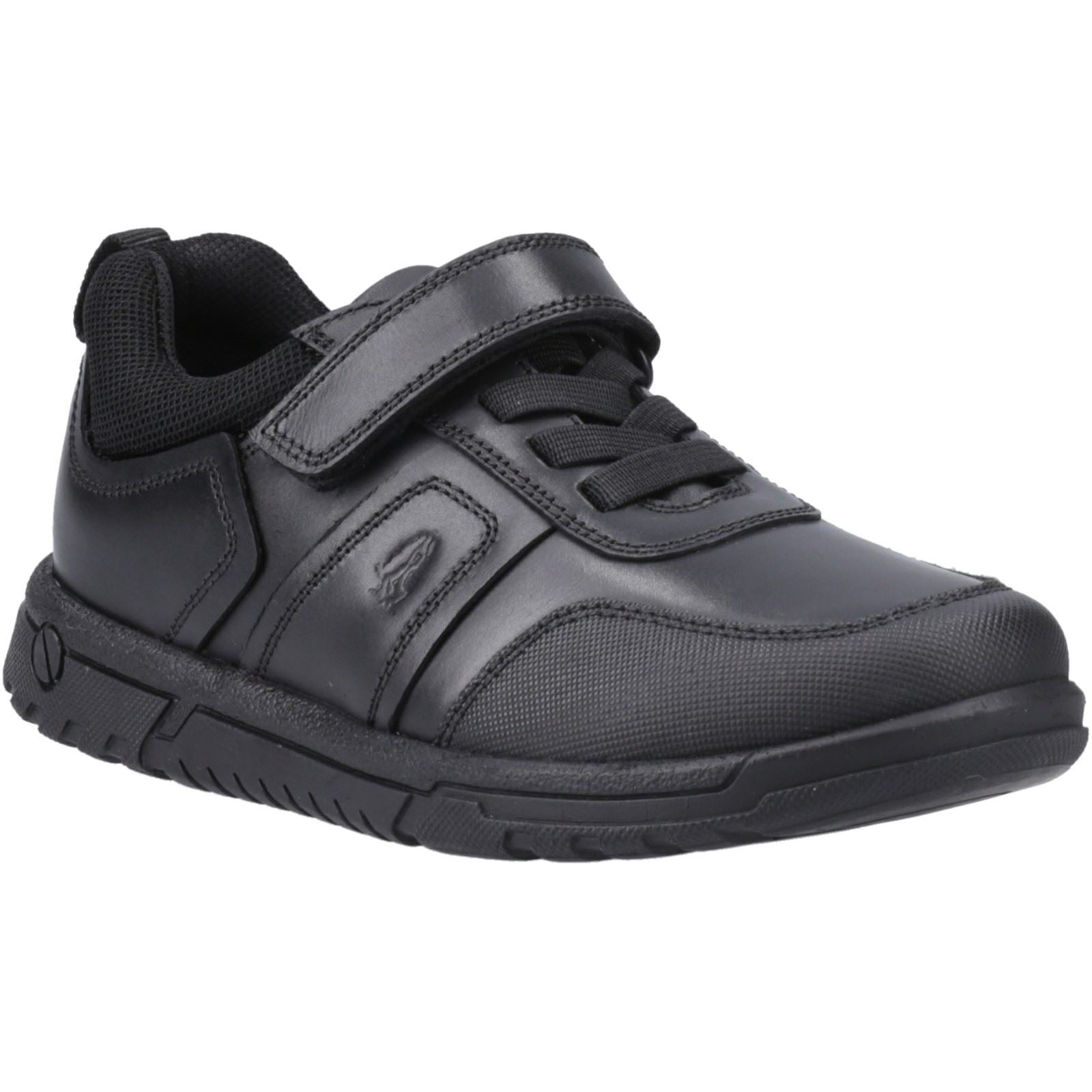 Hush Puppies Sutton Bungee Die Schwarzen Schnürschuhe Für Jungen Aus Leder