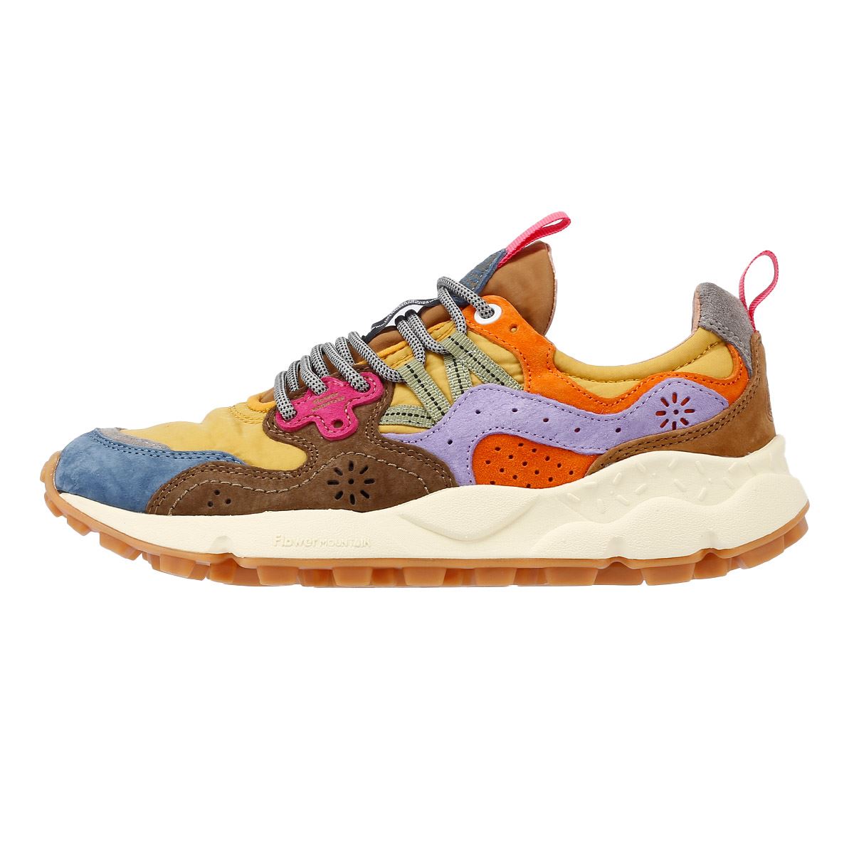 Flower Mountain Yamano 3 Wildleder Sneaker In Hellblau/Gelb/Braun